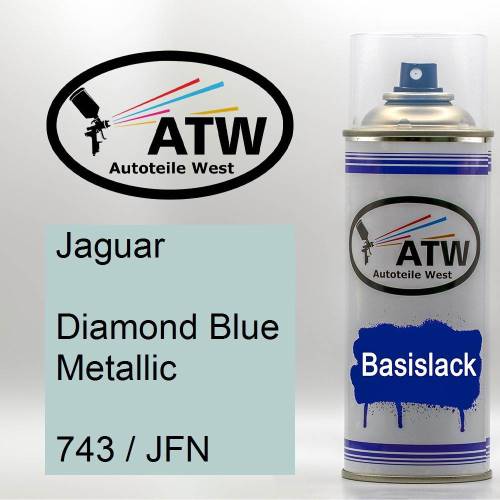 Jaguar, Diamond Blue Metallic, 743 / JFN: 400ml Sprühdose, von ATW Autoteile West.